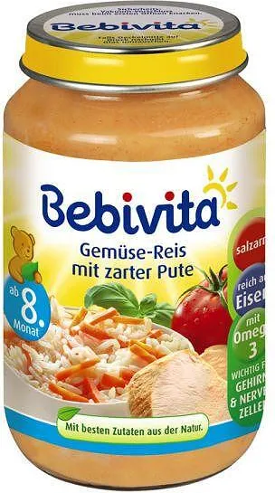 Био пюре BEBIVITA злч, ориз, пуйка 220гр