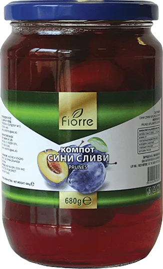 Компот FIORRE от сини сливи 680 гр.