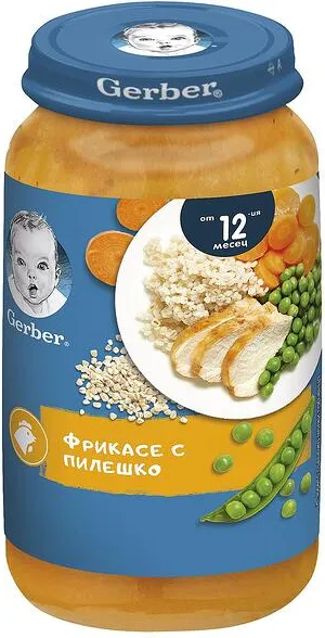 Nestlé GERBER ® Junior Пюре Фрикасе с пилешко, от 12-ия месец, бурканче, 250 g