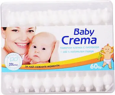 Клечки за уши BABY CREMA протектор 60 бр.