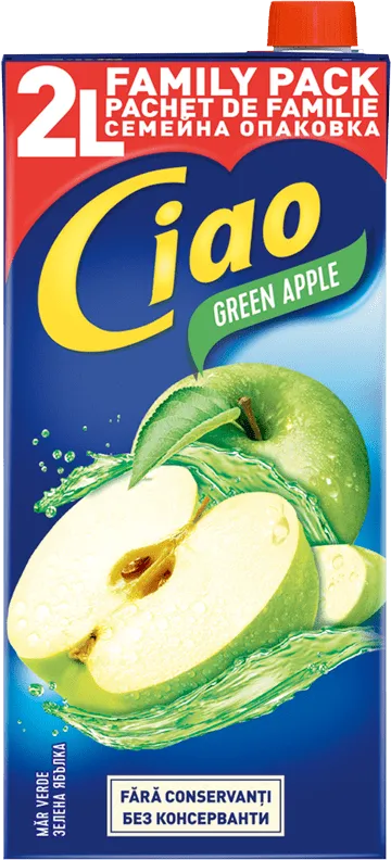 Плодова напитка CIAO зелена ябълка 2л