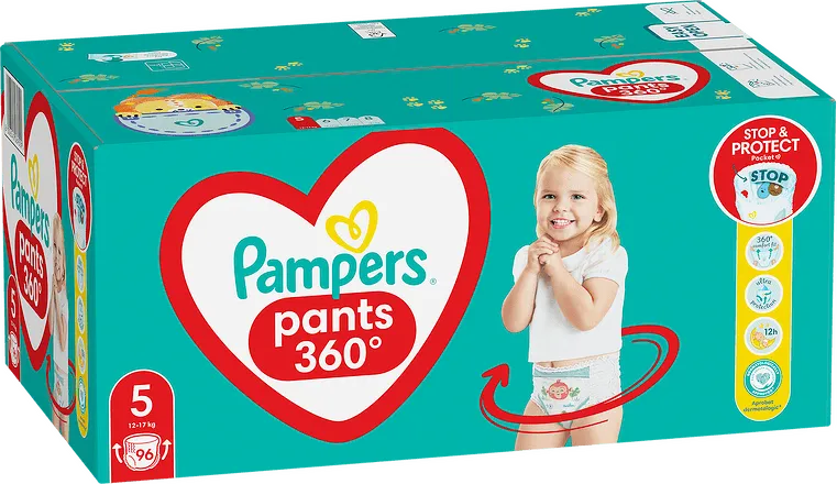 Бебешки пелени - гащи PAMPERS Pants размер 5 96 бр.