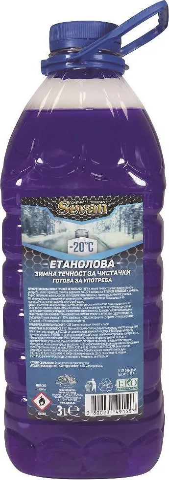 Зимна течност готова SEVAN етанол -20°С 3 л