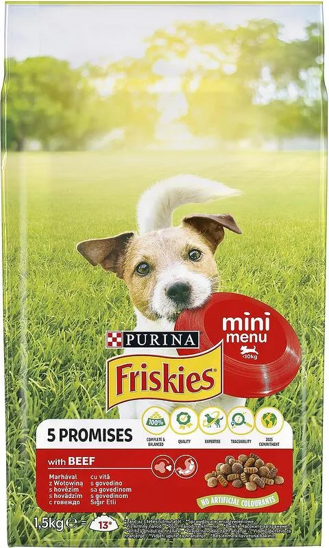 Суха храна куче FRISKIES M Мenu говеждо 1.5 кг.