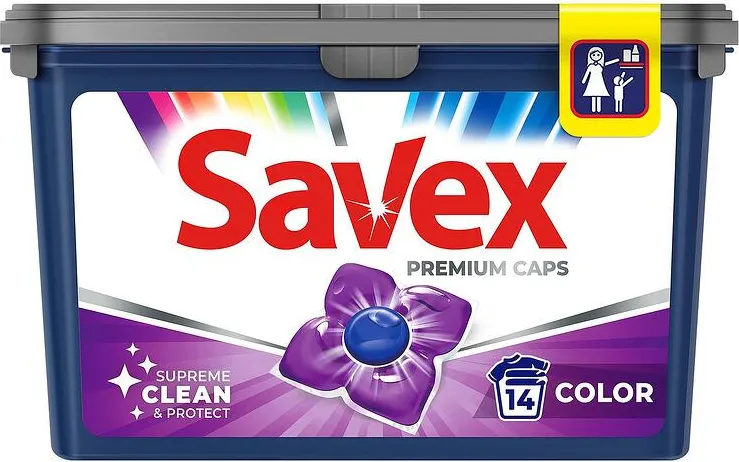 Капсули за пране SAVEX Premium Caps Color 14 бр.