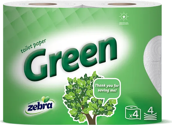 Тоалетна хартия ZEBRA Color Green 3 пласта 4 броя