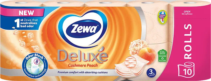 Тоалетна хартия ZEWA Deluxe Cashmere Peach 100% цел. 3 пл. 10 бp.