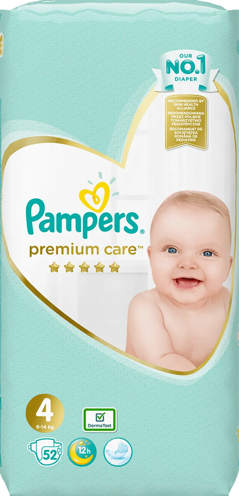 Бебешки пелени PAMPERS Premium 4 Maxi 9-14кг 52 бр.