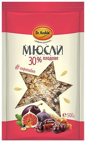 Мюсли DR.KESKIN 30% плодове 500г