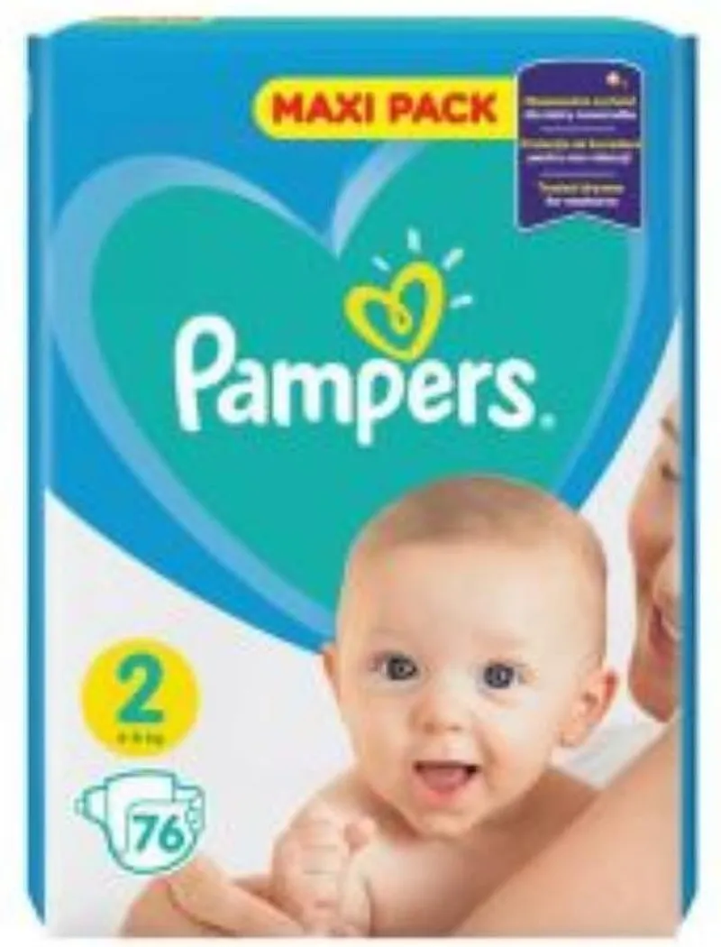 Бебешки пелени PAMPERS JPM S2 76 бр., 4-8 кг.