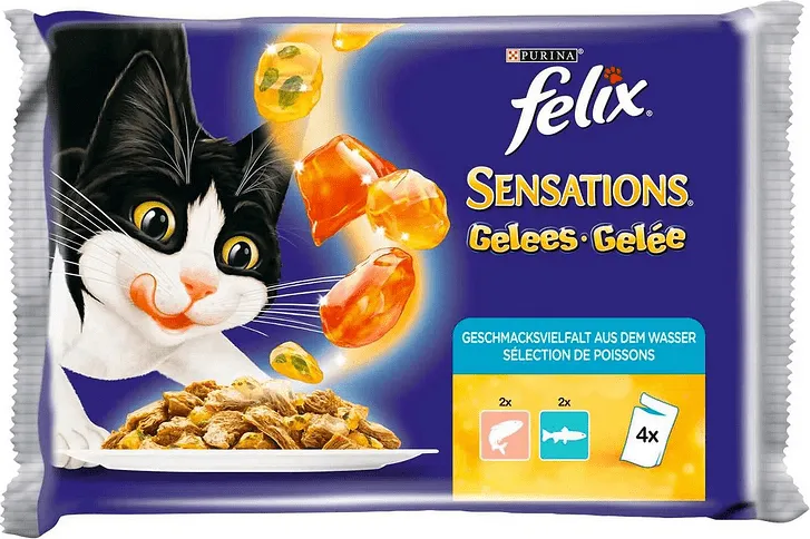 Пауч за котки FELIX Sensations риба 4x85 г