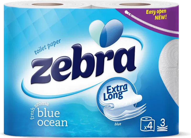 Тоалетна хартия ZEBRA Color Blue 3 пласта 4 броя