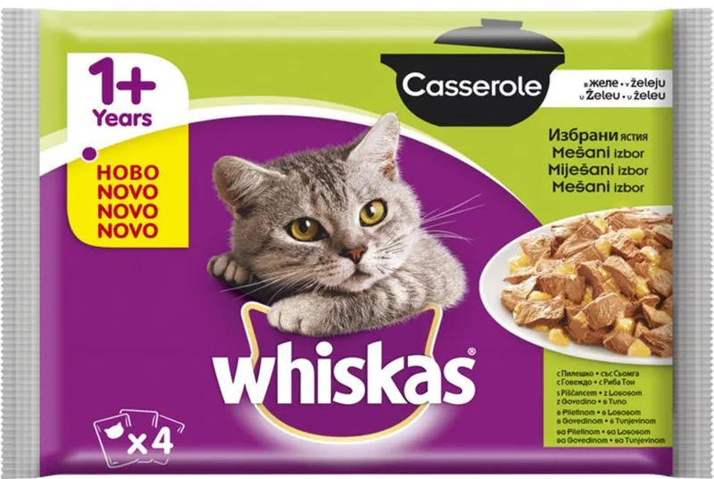 Пауч коткиWHISKAS Casserole Микс 4х85 г