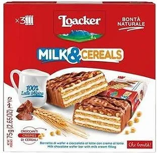 Вафла LOACKER milk cereals 4x25 гр.