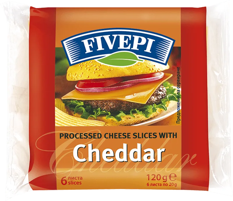Топено сирене FIVEPI чедър слайс 120 г