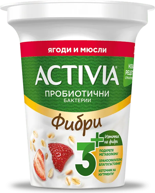 ACTIVIA фибри с ягоди и мюсли 280 г