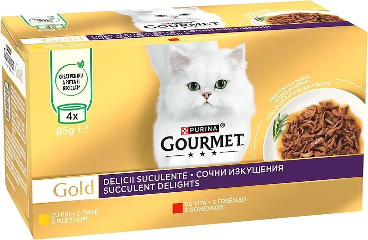 Пастет за котки GOURMET GOLD говеждо 4х85 г