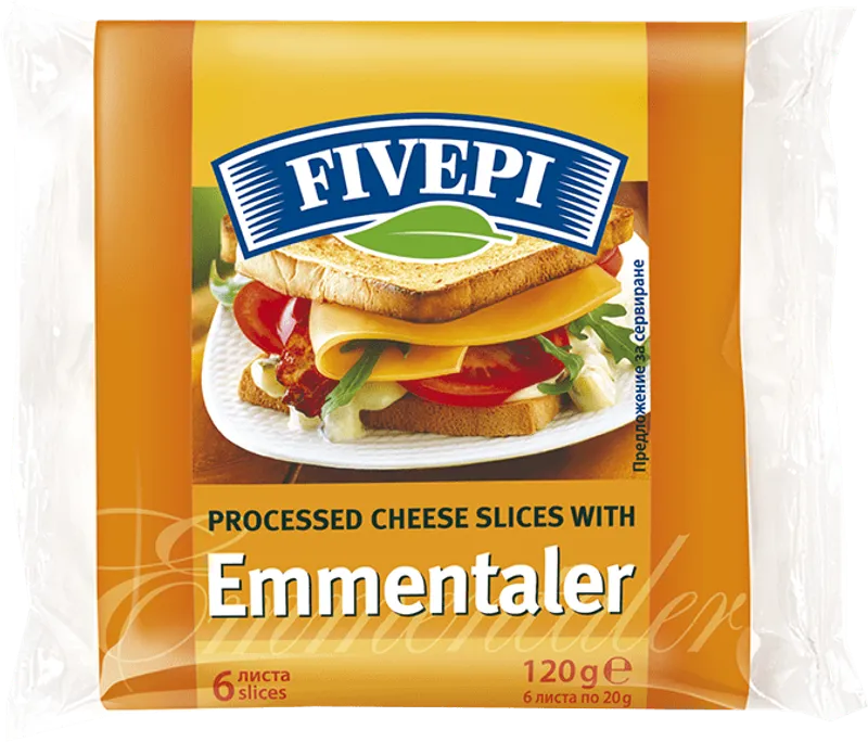 Топено сирене FIVEPI ементал слайс 120 г
