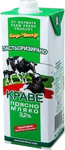 Прясно мляко БОР-ЧВОР кутия 3.2%, 1л