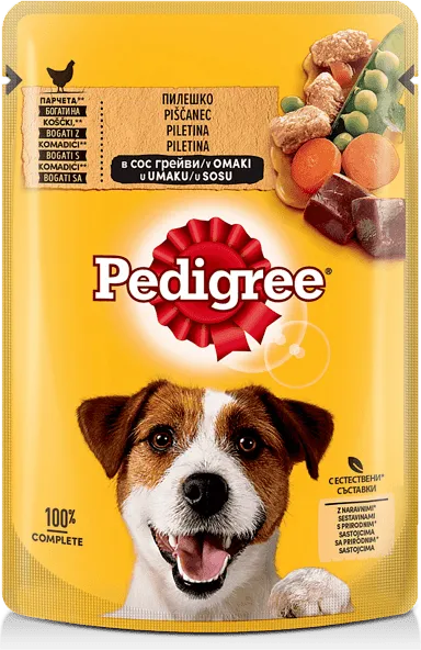 Пауч за кучета PEDIGREE пиле в сос Грейви 100 гр.