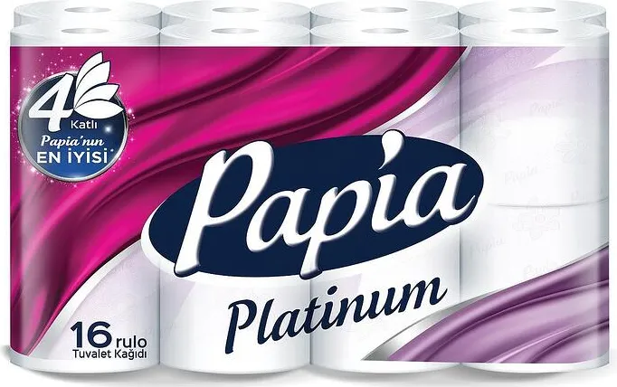 Тоалетна хартия PAPIA Platinum бяла 4 пластова,  16 бр.